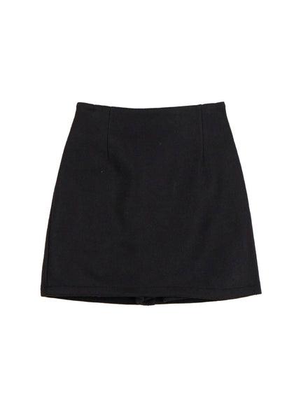 solid-chic-mini-skirt-on422 / Black