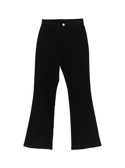 Slim-Fit High-Waisted Flared Trousers CM521