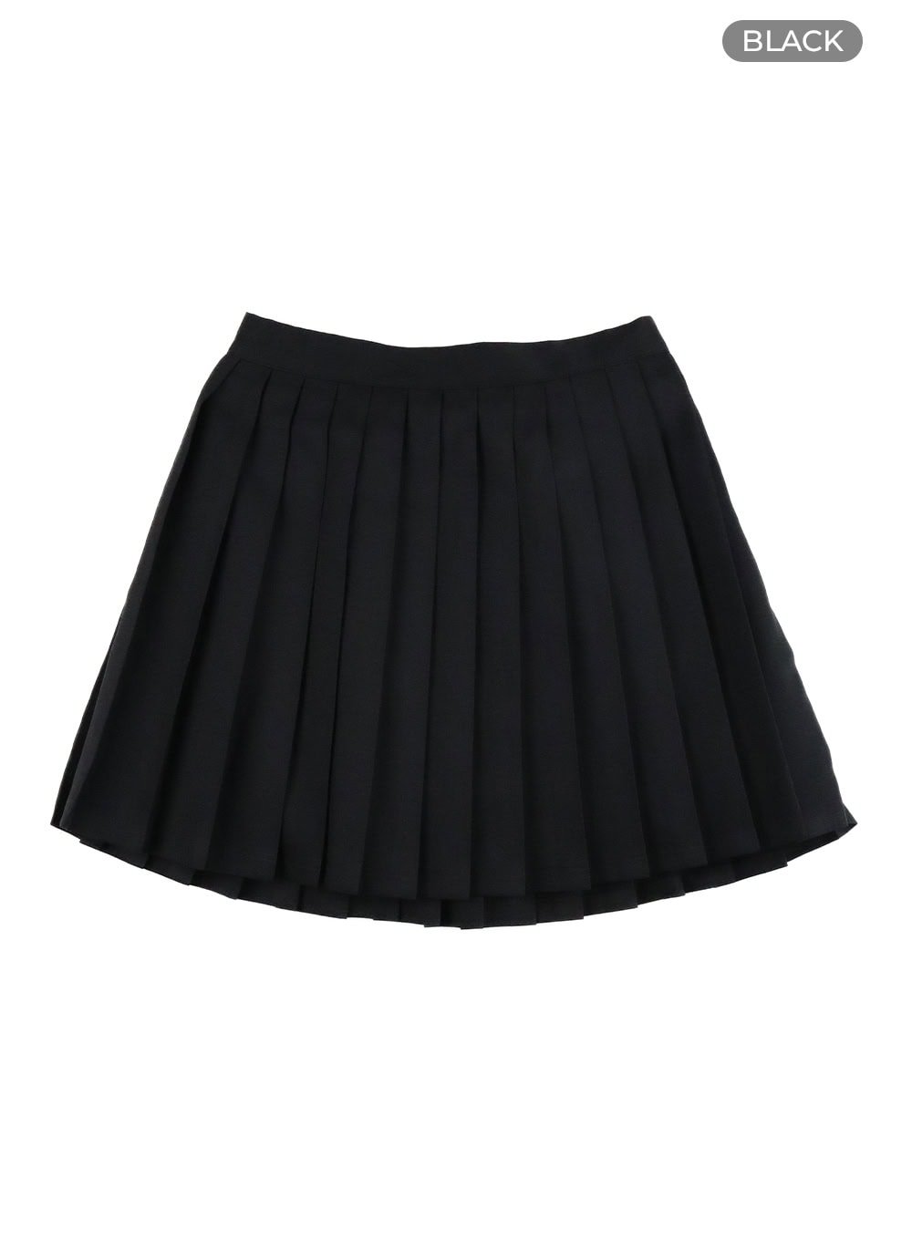 solid-pleated-mini-skirt-oy421 / Black