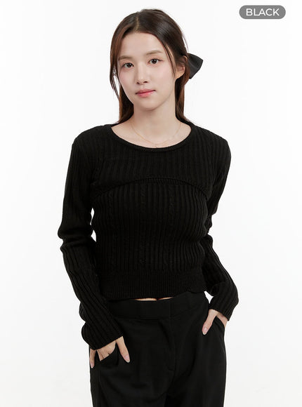 cable-knit-bolero-og428 / Black