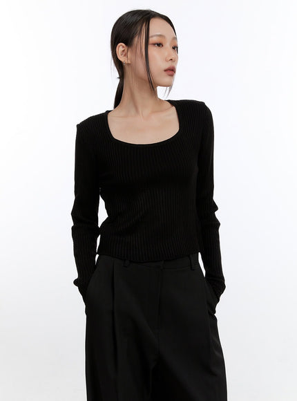 square-neck-solid-crop-top-cn401 / Black