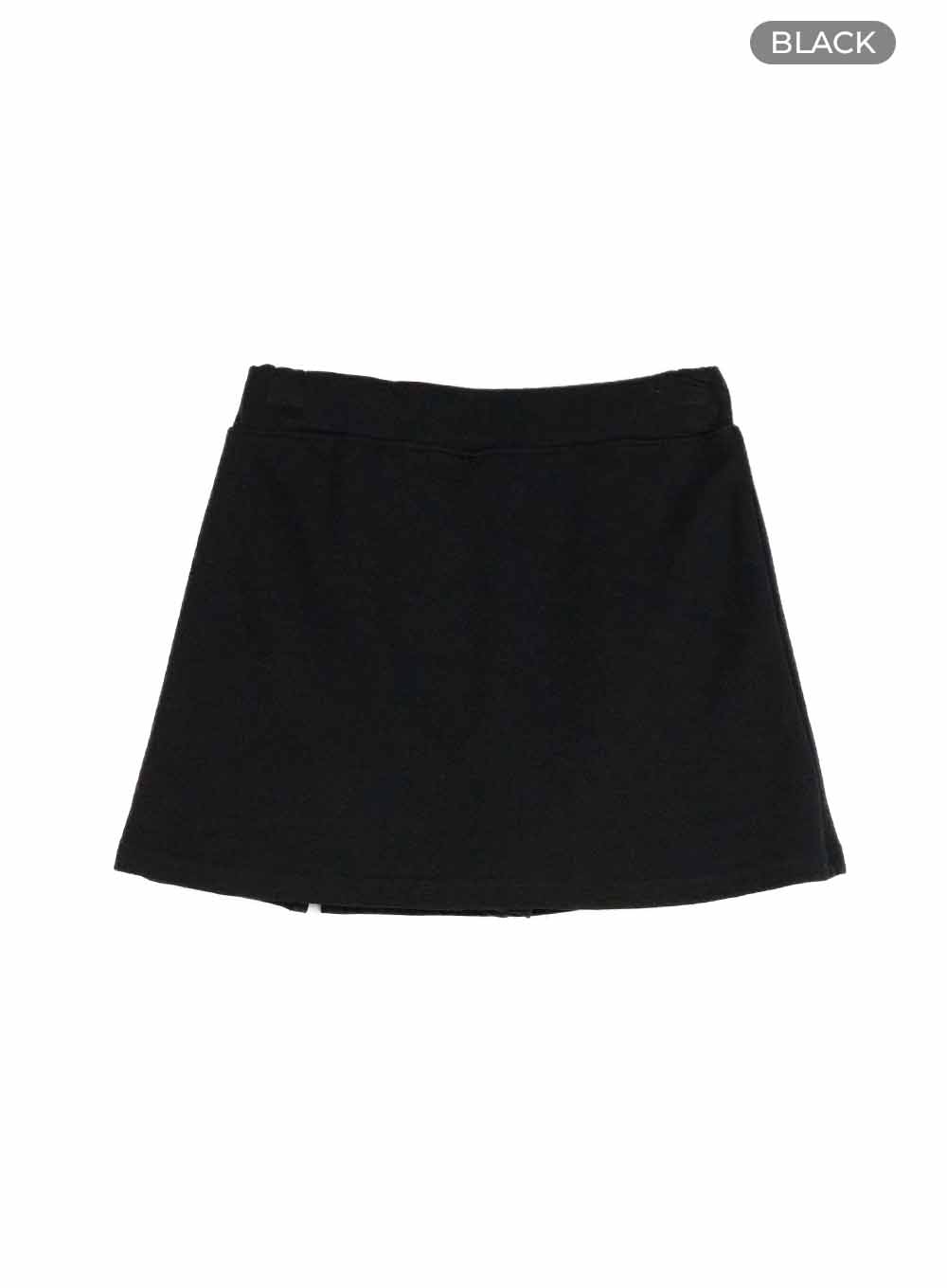 simple-slit-mini-skirt-cu424 / Black