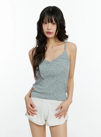 floral-v-neck-camisole-cf509 / Blue