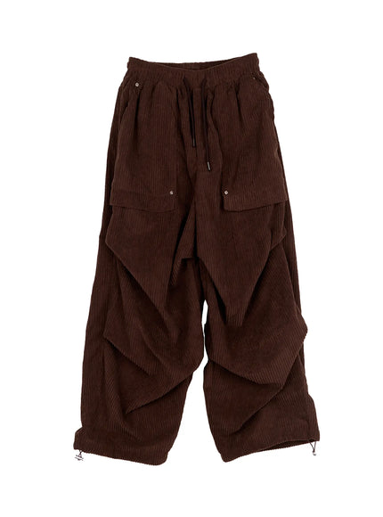 Corduroy Wide-Leg Cargo Pants CN512