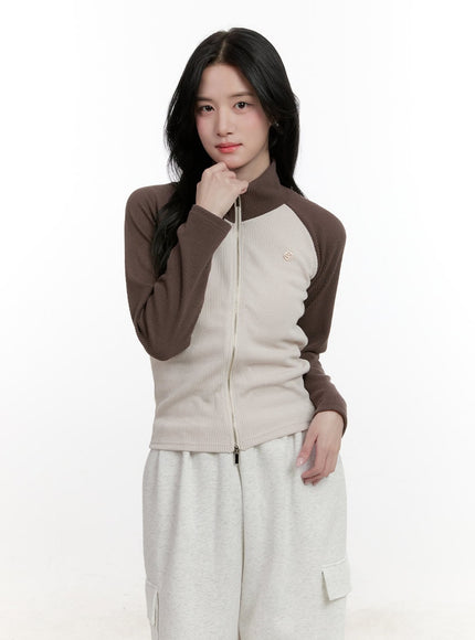 Two-Tone Slim-Fit Zip-Up CF527