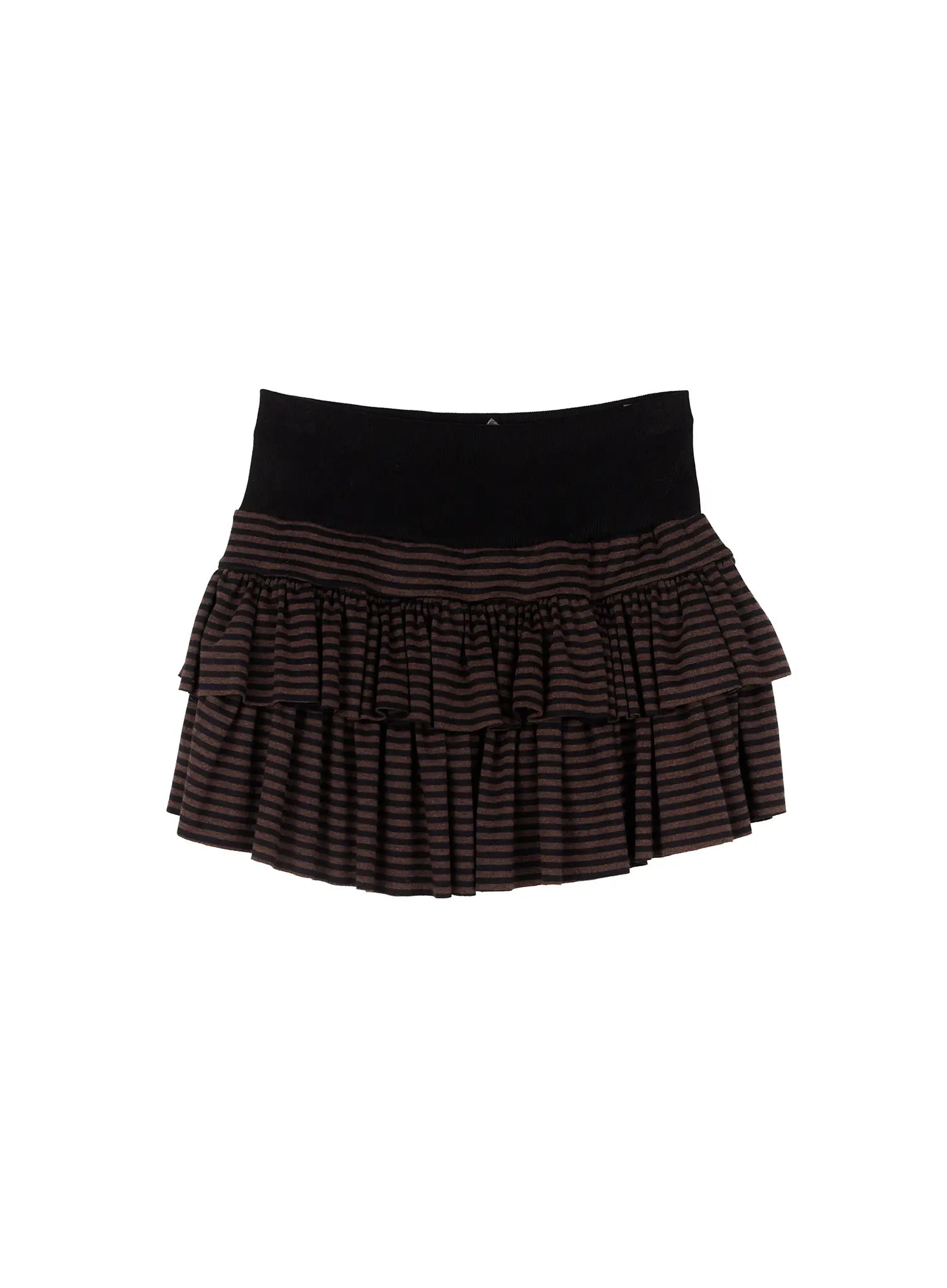 striped-mini-skirt-cd519 / Brown