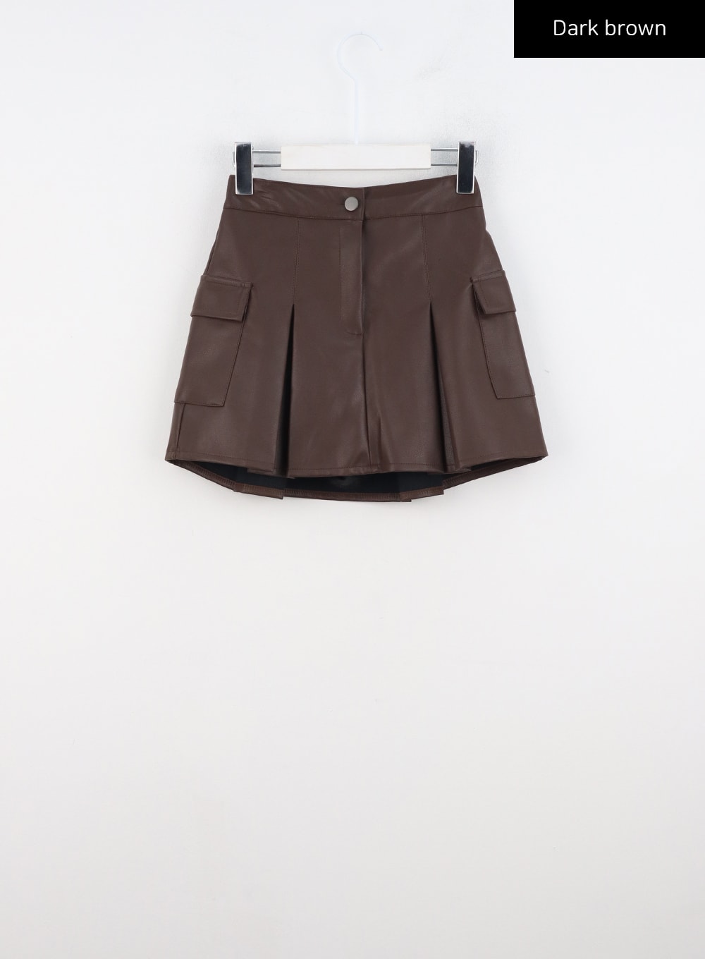 Faux Leather Flared Mini Skirt - Lewkin