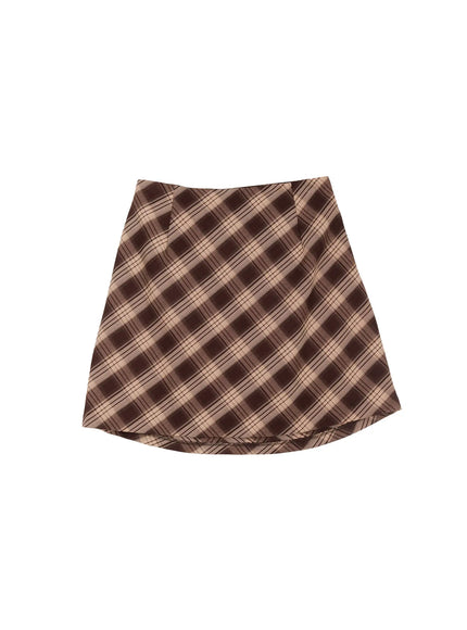 Plaid A-Line Mini Skirt CO515