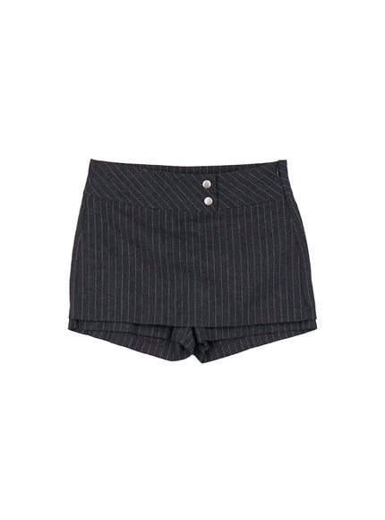 pinstripe-buttoned-skort-cj517 / Dark gray