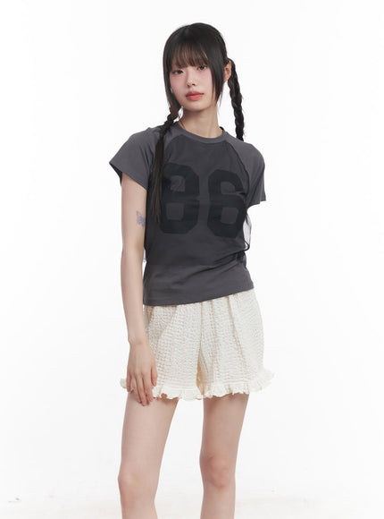 raglan-graphic-slim-fit-tee-cu505 / Dark gray