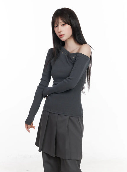 One-Shoulder Long Sleeve Top CF523