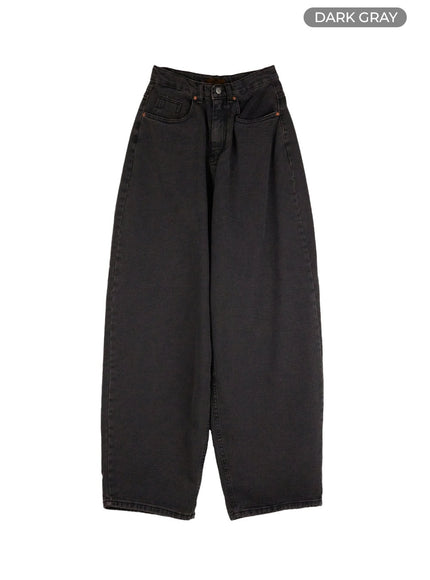 denim-washed-baggy-jeans-cu424 / Dark gray