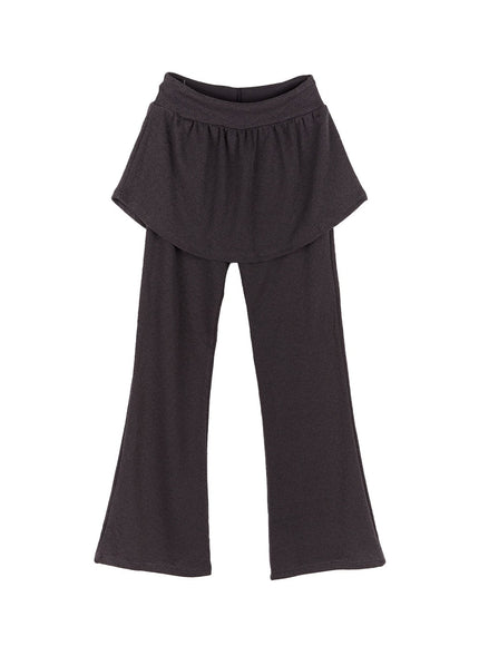 Flared Comfy Pants with Attached Skirt CF512
