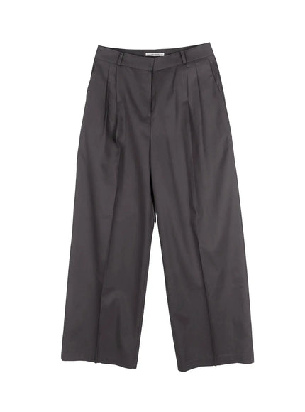 high-waist-wide-leg-trousers-f502 / Dark gray
