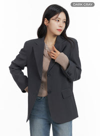 solid-oversized-blazer-jacket-om420 / Dark gray