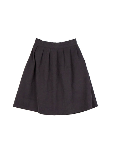 solid-suede-midi-skirt-cn421 / Dark gray