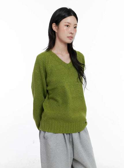 Oversized V-Neck Knit Sweater CS529