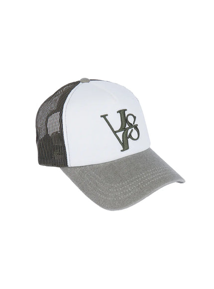 embroidered-mesh-trucker-cap-cl522 / Dark green