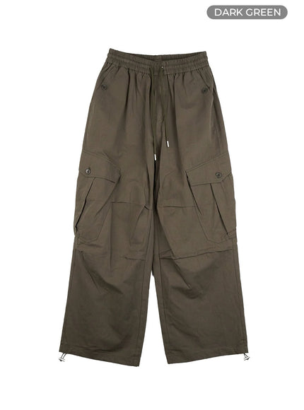 string-banded-baggy-cargo-pants-cs403 / Dark green