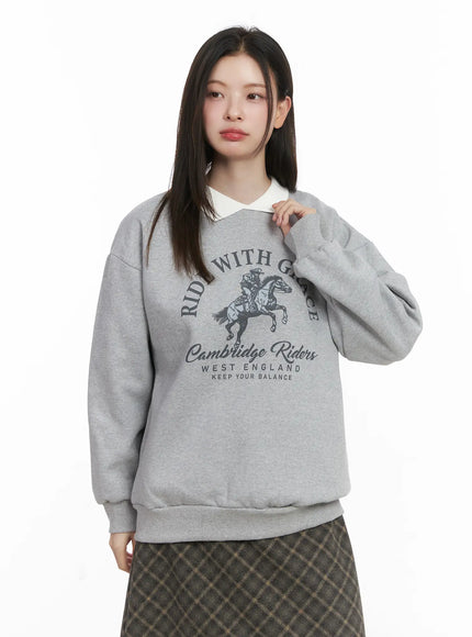 Graphic Fleeced Sweatshirt CJ506