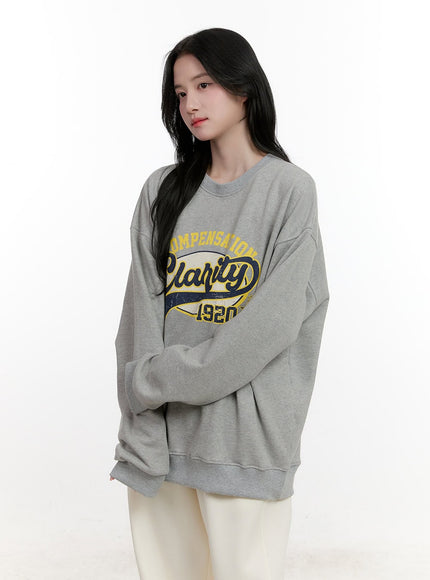 Oversized Long Sleeve Graphic Sweatshirt CF528