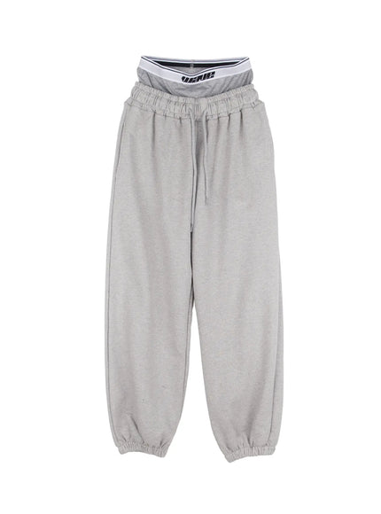 casual-ankle-banded-sweatpants-cf503 / Gray