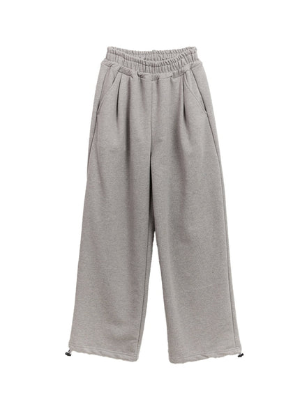 essential-pintuck-wide-leg-sweatpants-cf507 / Gray