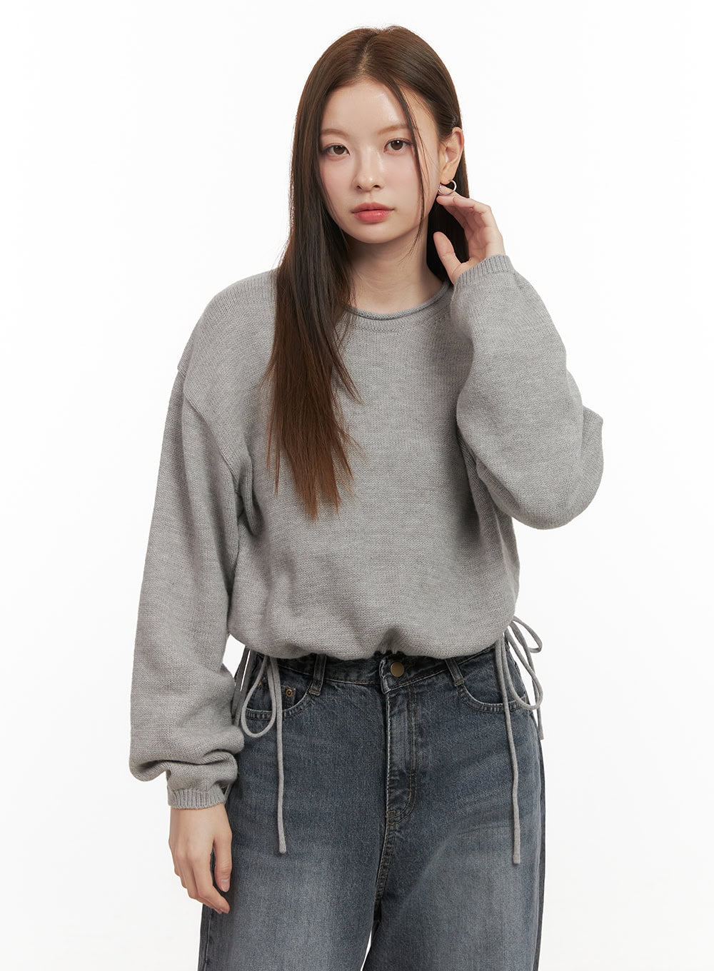 round-neck-loose-sweater-od417 / Gray