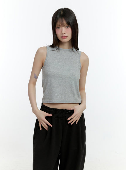 essential-crop-tank-top-cf507 / Gray