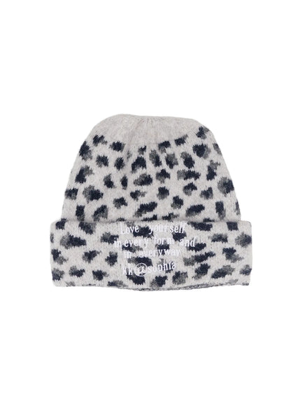 graphic-print-beanie-cj527 / Gray