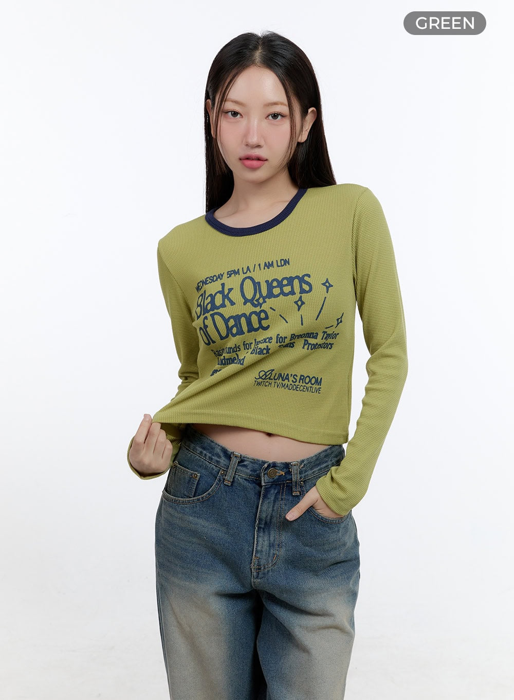 snugscript-crop-top-cs406 / Green