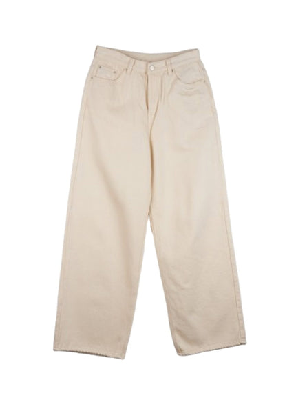 cozy-wide-leg-cotton-pants-od418 / Light beige