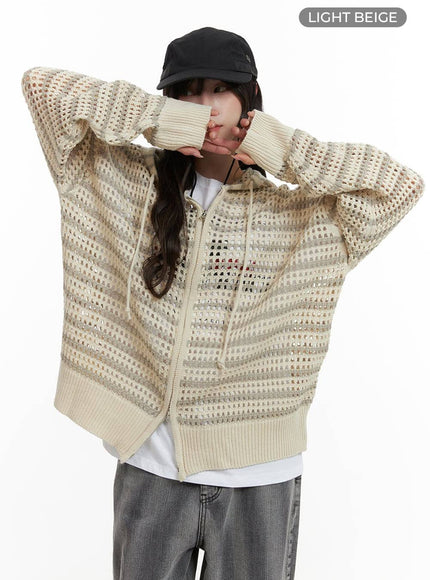 grunge-see-through-zip-up-hoodie-ca430 / Light beige