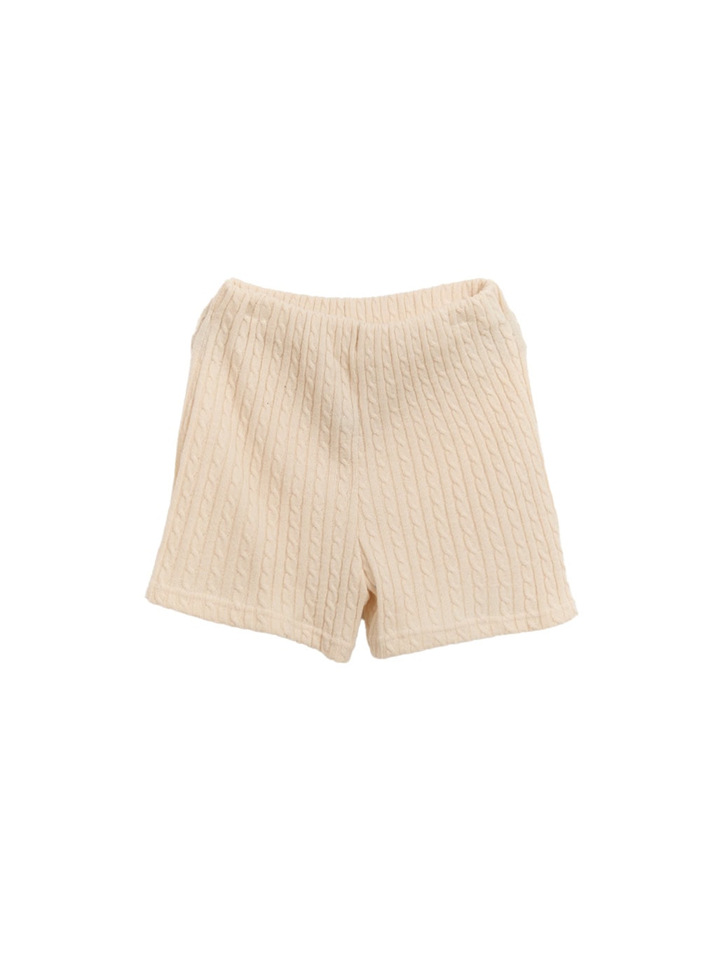 cable-knit-mini-shorts-cf506 / Light beige