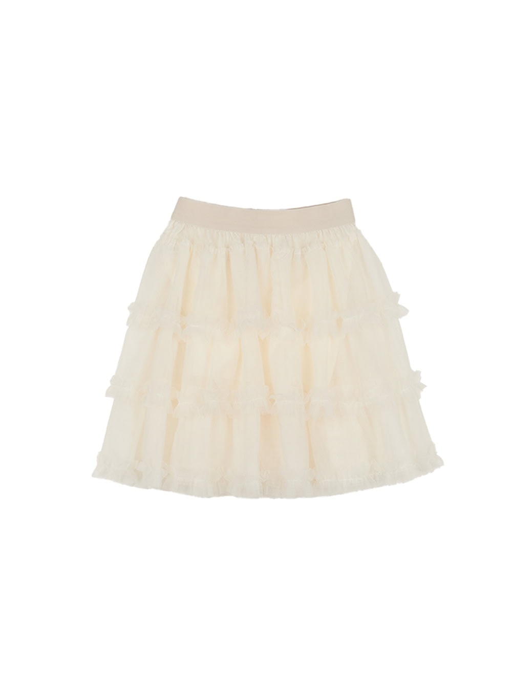Tiered Ruffle Tulle Midi Skirt CM528