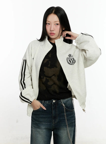 oversized-fleece-track-jacket-cn505 / Light beige