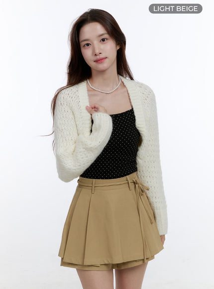 cozychic-wool-bolero-oo407 / Light beige