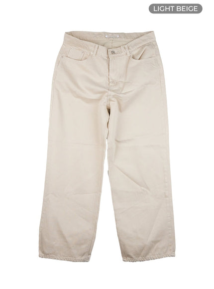 rayon-solid-wide-leg-pants-co410 / Light beige