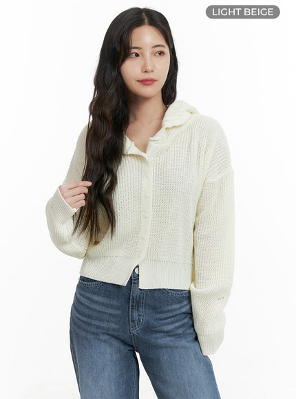 cozy-hooded-cardigan-om425 / Light beige