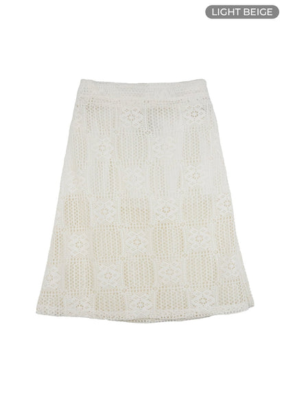sheer-patterned-midi-skirt-og412 / Light beige