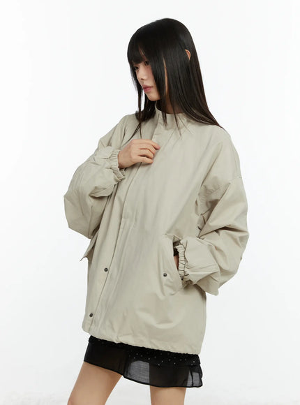 oversized-utility-zip-up-jacket-cf510 / Light beige