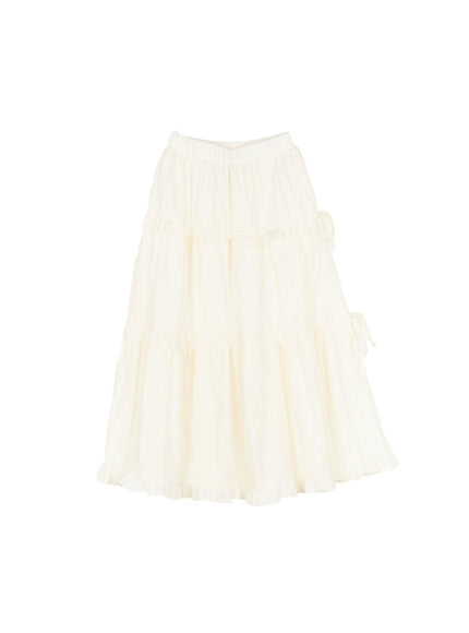 Ribbon Detail Tiered Maxi Skirt CM514