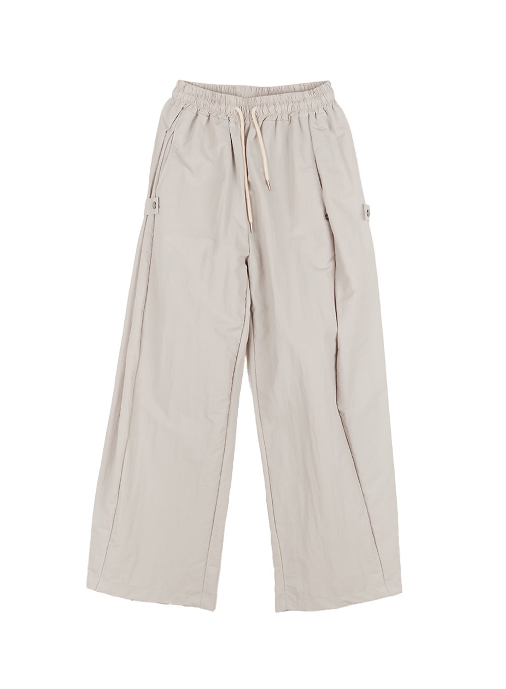 side-button-wide-leg-parachute-trackpants-ca509 / Light beige