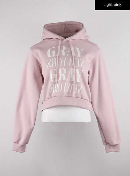 lettering-sweat-hoodie-cd312 / Light pink