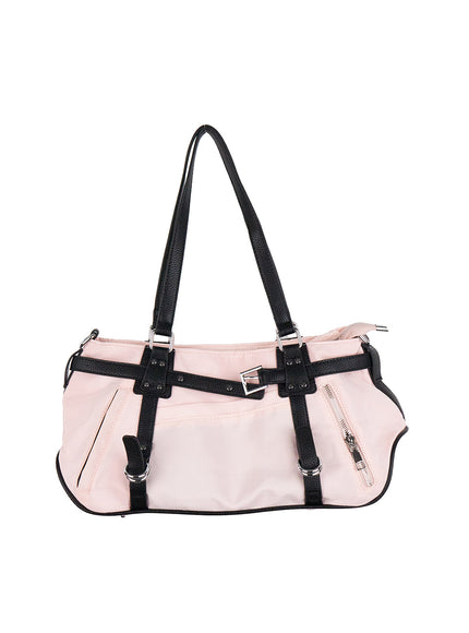leopard-buckle-shoulder-bag-co431 / Light pink