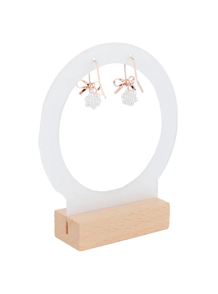 dainty-ribbon-iridescent-bead-earrings-cc0608 / Rose gold