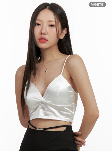 satin-crop-sleeveless-top-ol408 / White