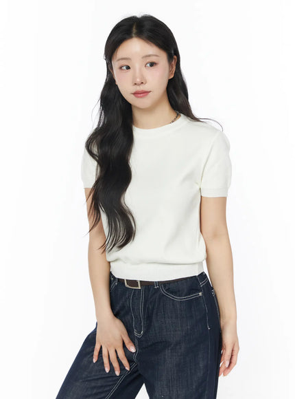 basic-ribbed-knit-top-cd805 / White