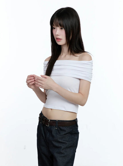 draped-off-shoulder-crop-top-cg511 / White
