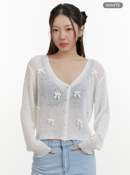 sheer-bowknot-cardigan-oy413 / White